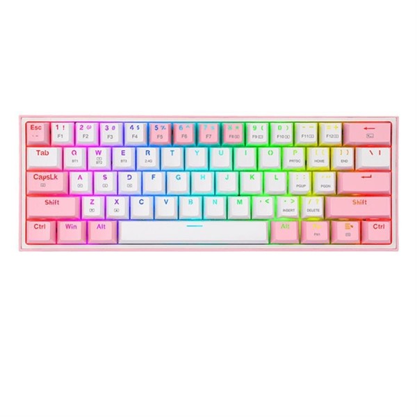 Teclado Redragon K617 RGB Fizz Rosa/Blanco