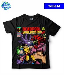 Remera RU354 Deadpool vs Wolverine Negra M