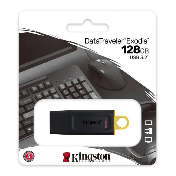 Pendrive DTX 3.2 128 GB Kingston Amarillo