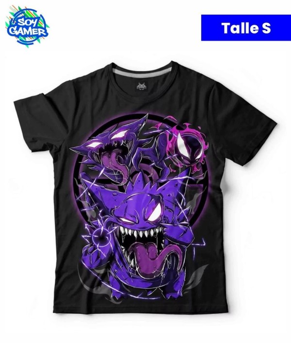 Remera RU309 Pokemon Fantasma Negra S