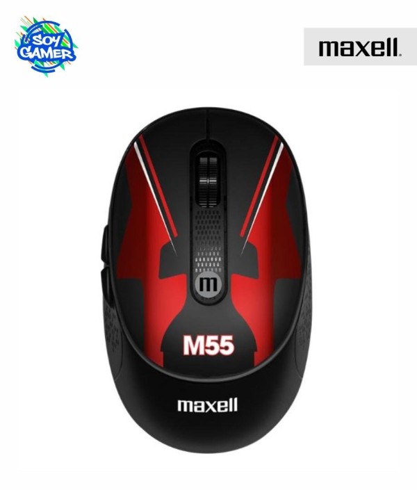 Mouse Maxell Race Edit Silent Click USB/C M55 Rojo/Negro