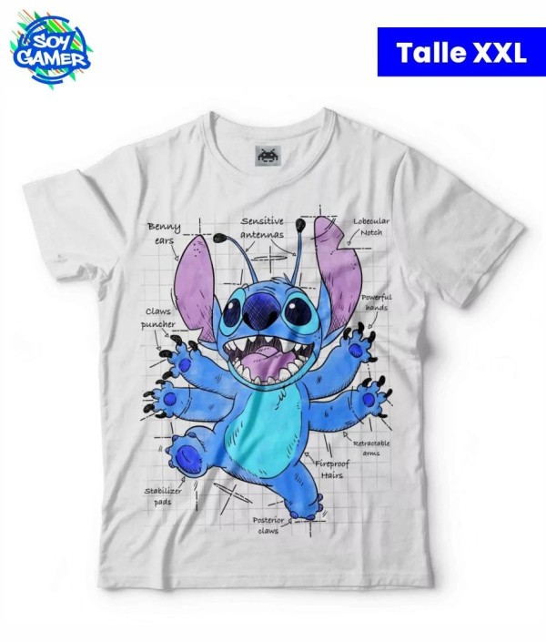 Remera RU319 Stitch Blanca XXL