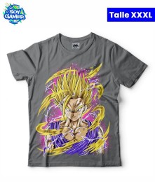 Remera RU214 Gohan SSj con violeta Gris XXXL