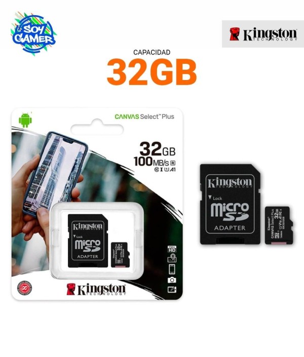 Memoria Micro SD 32GB Canvas Select Plus Kingston