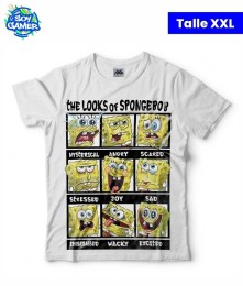 Remera Bob Esponja Estados de animo Blanca XXL