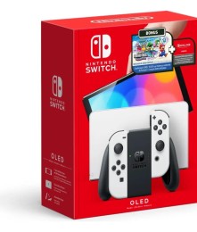 Consola Nintendo Switch OLED Blanca 64GB + Mario Wonder DIGITAL