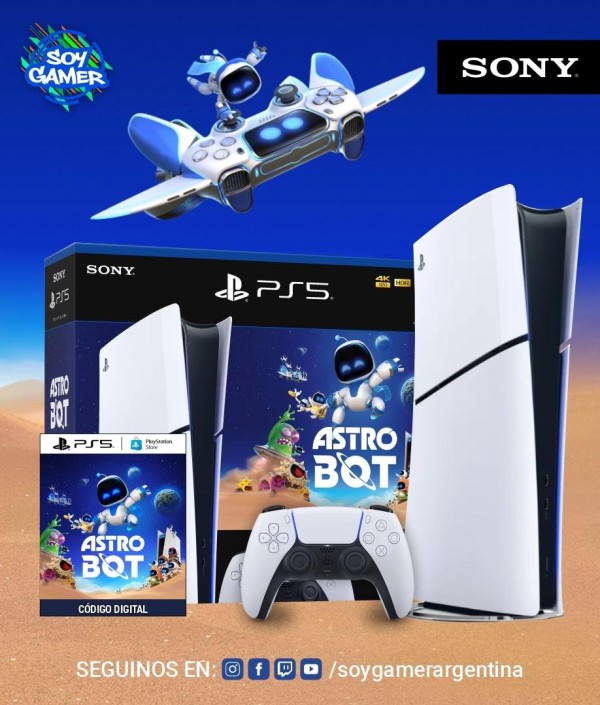 Consola Playstation 5 SLIM DIGITAL + Astro Bot (Voucher]