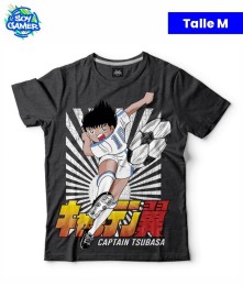 Remera RU297 Capitan Tsubasa patada Gris Topo M