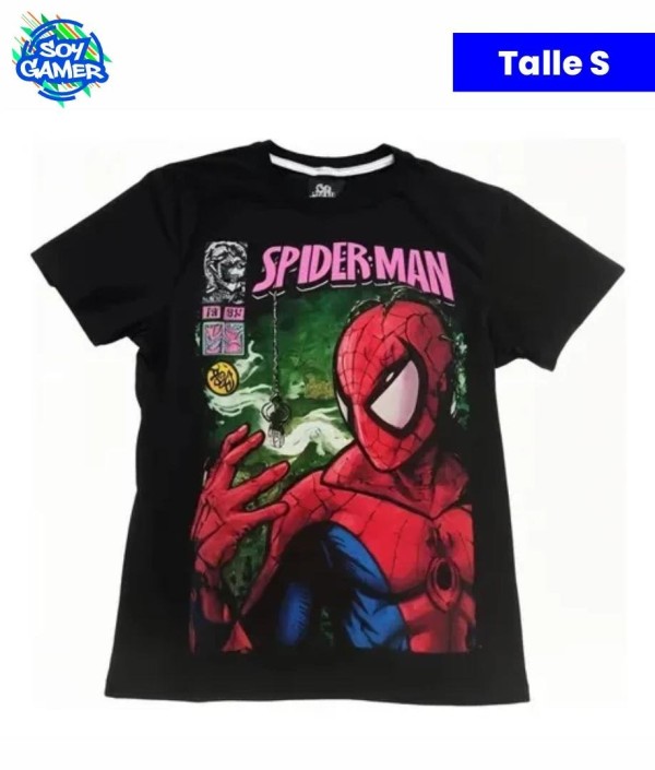Remera RU320 Spiderman Araña Negra S