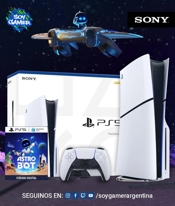 Consola Playstation 5 SLIM con lectora + Voucher Astro Bot