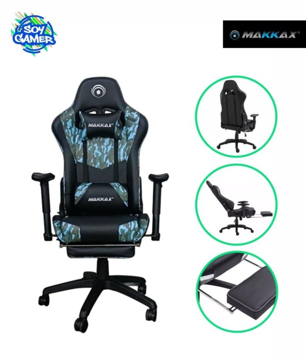 Silla Gamer Makkax Lite Blue Camuflada