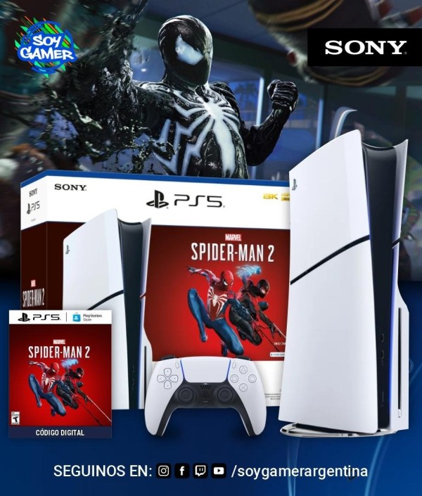 Consola Playstation 5 SLIM con lectora + Spiderman 2 (DIGITAL]