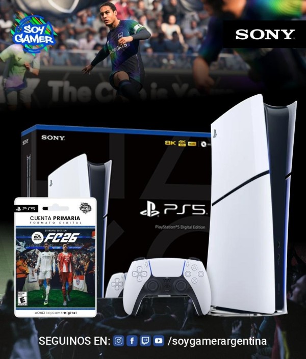 Consola PS5 Slim DIGITAL + FC 26 (DIGITAL]