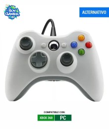 Joystick Con Cable Xbox 360 Blanco